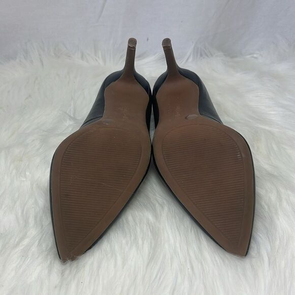 Sole Society Luneira Black Leather Stiletto Pointed Toe Heels Sz 7 - Picture 6 of 8